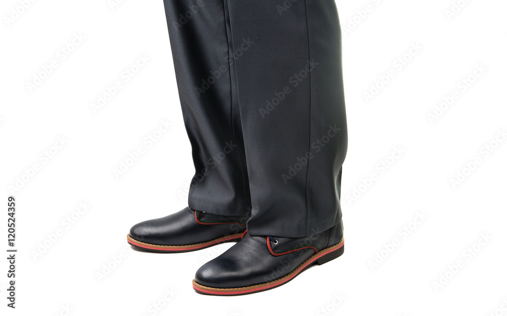 men's trousers with shoes isolated