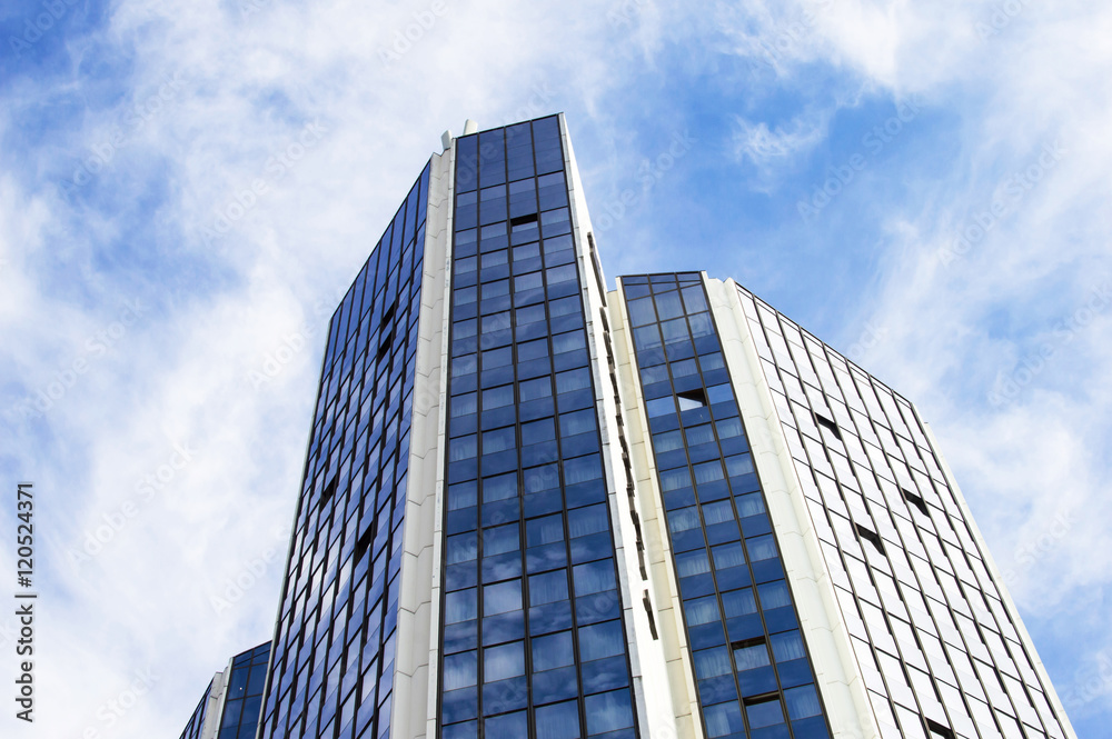 High skyscraper with glass windows