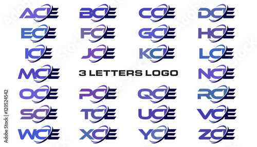3 letters modern generic swoosh logo ACE, BCE, CCE, DCE, ECE, FCE, GCE, HCE, ICE, JCE, KCE, LCE, MCE, NCE, OCE, PCE, QCE, RCE, SCE, TCE, UCE, VCE, WCE, XCE, YCE, ZCE