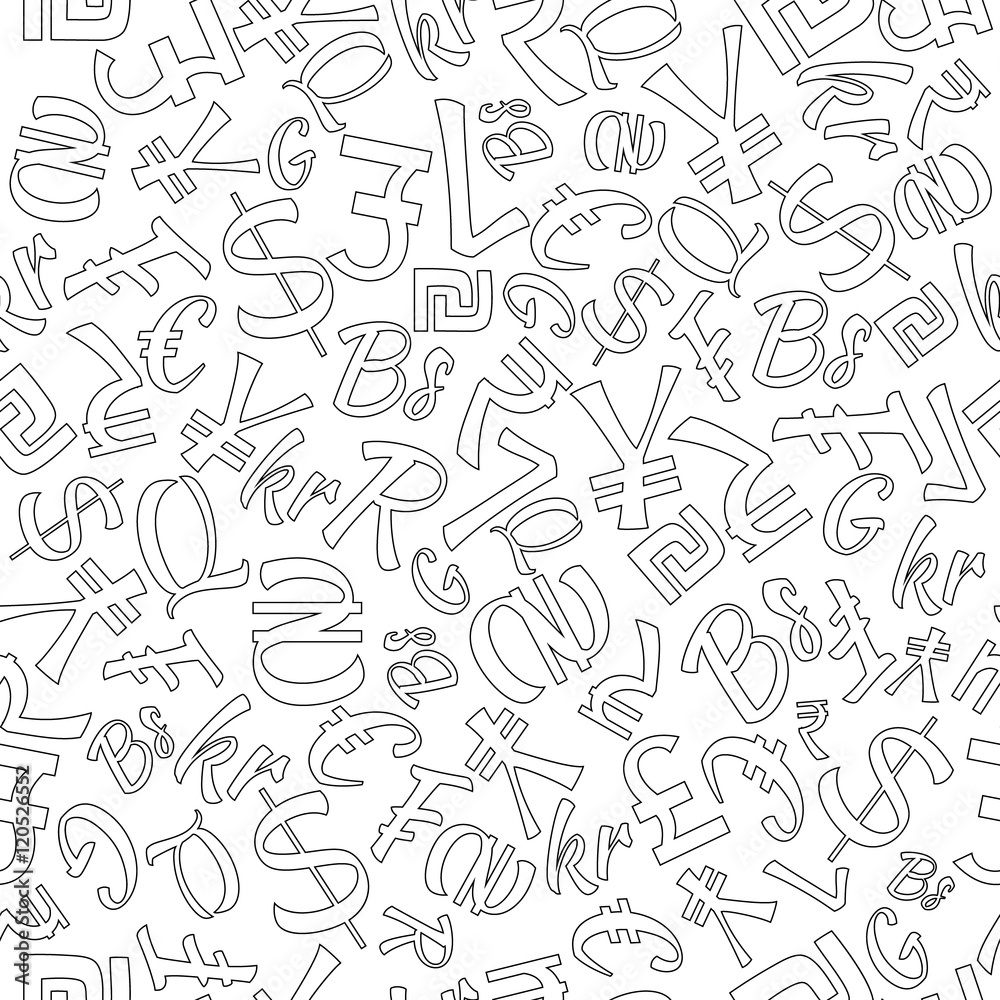 Seamless Pattern of Random Currencies Seamless Pattern of Random Currencies