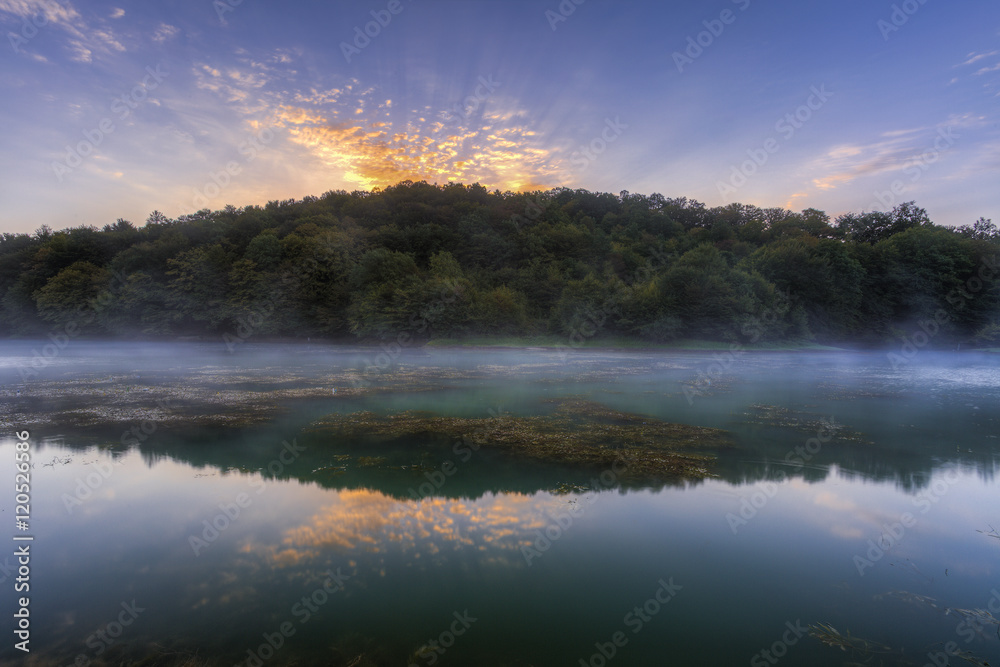 Lake in the fog