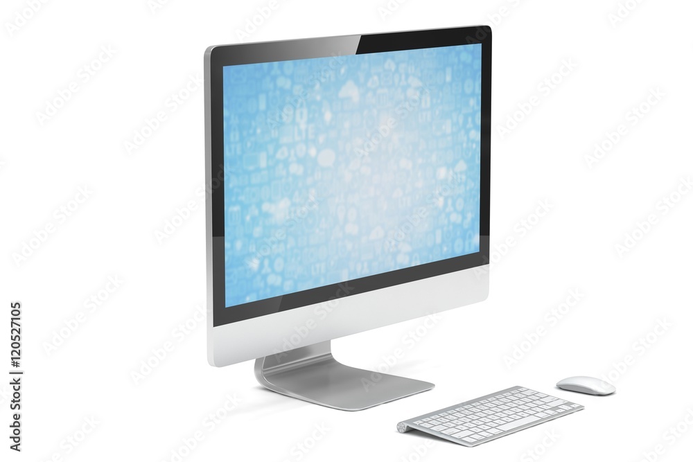 Modern Screen Monitor. 3d rendering. Modern Screen Monitor. 3d rendering.