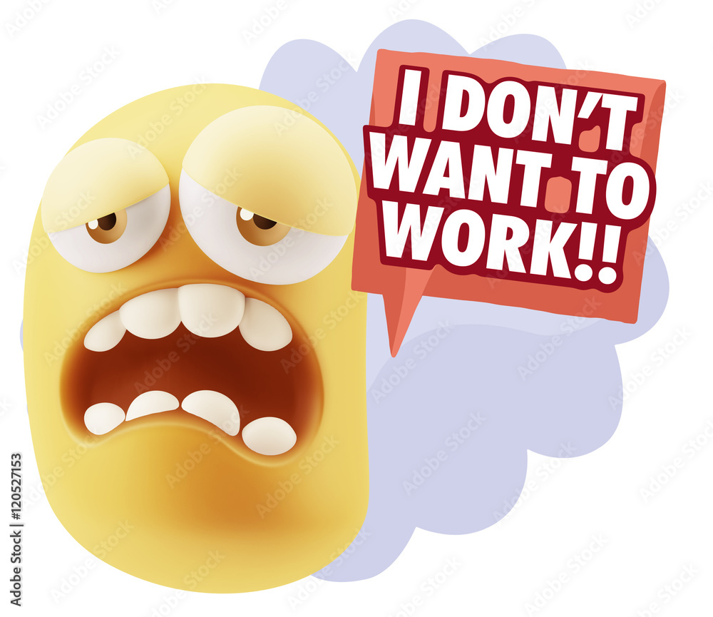 Obraz premium 3d Illustration Sad Character Emoji Expression saying I Don't Wa