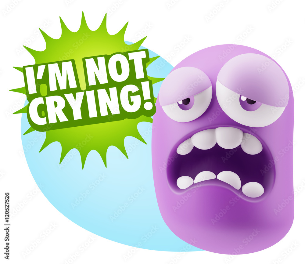 3d Rendering Sad Character Emoticon Expression saying I'm Not Cr 3d Rendering Sad Character Emoticon Expression saying I'm Not Cr