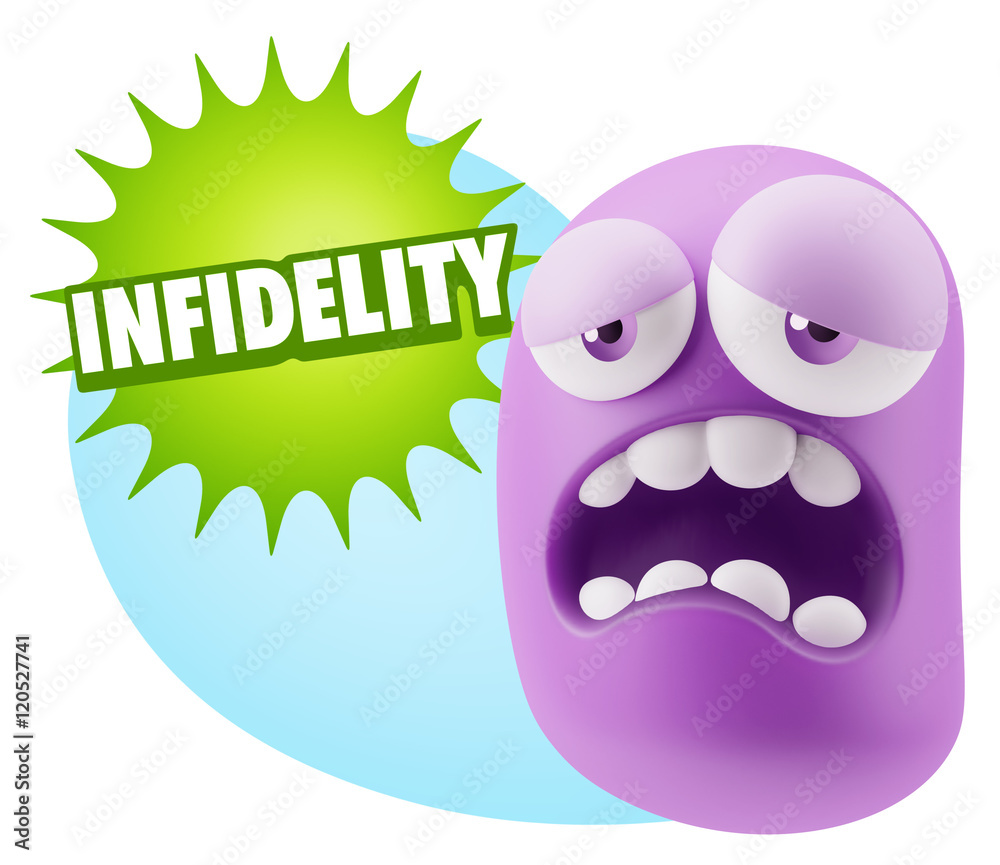 3d Rendering Sad Character Emoticon Expression saying Infidelity 3d Rendering Sad Character Emoticon Expression saying Infidelity