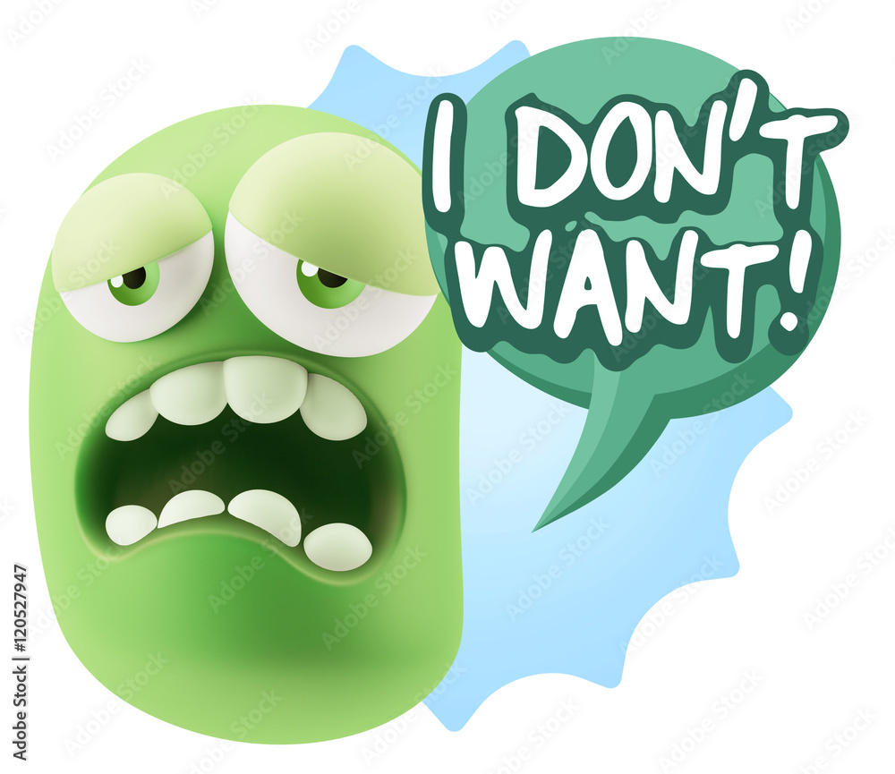 3d Rendering Sad Character Emoticon Expression saying I Don't Wa 3d Rendering Sad Character Emoticon Expression saying I Don't Wa