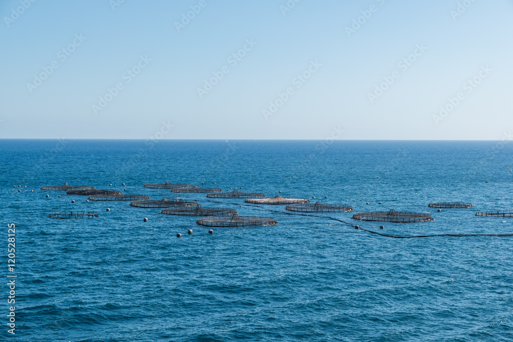 fish farm on mediterranean sea