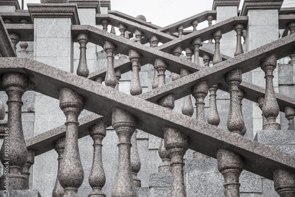 Fototapeta premium granite staircase with beautiful carved