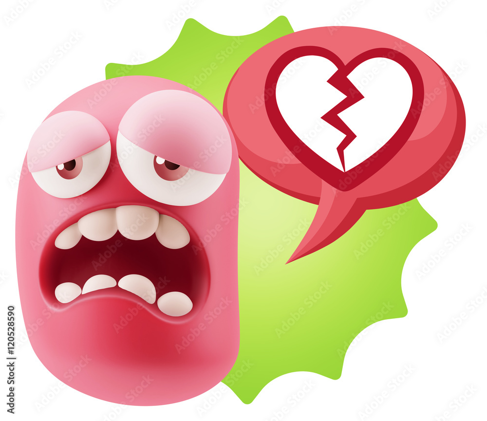 3d Rendering Sad Character Emoticon Expression saying Broken Hea 3d Rendering Sad Character Emoticon Expression saying Broken Hea
