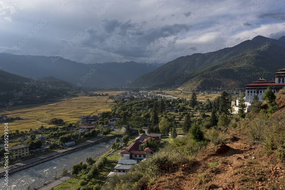 Buddhist monastery in the Paro Valley, Bhutan