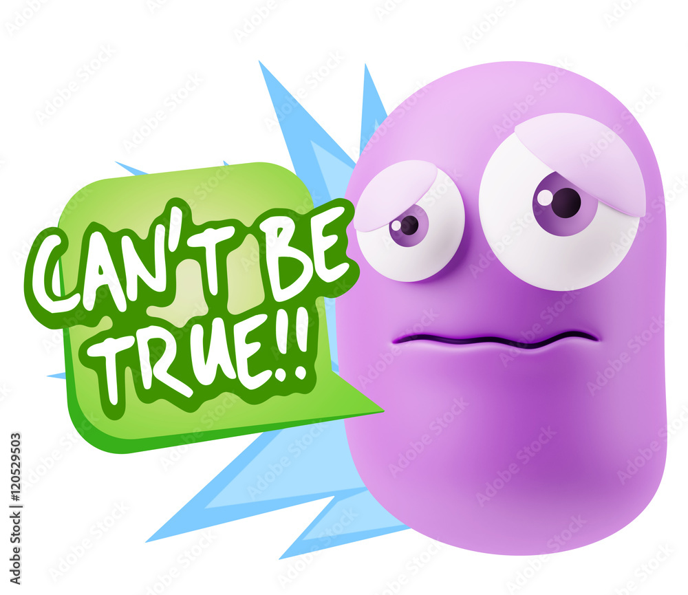 3d Rendering Sad Character Emoticon Expression saying Can't be T 3d Rendering Sad Character Emoticon Expression saying Can't be T