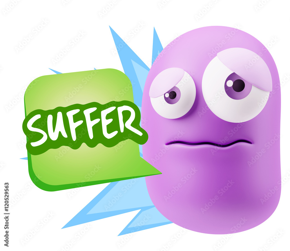 3d Rendering Sad Character Emoticon Expression saying Suffer wit 3d Rendering Sad Character Emoticon Expression saying Suffer wit