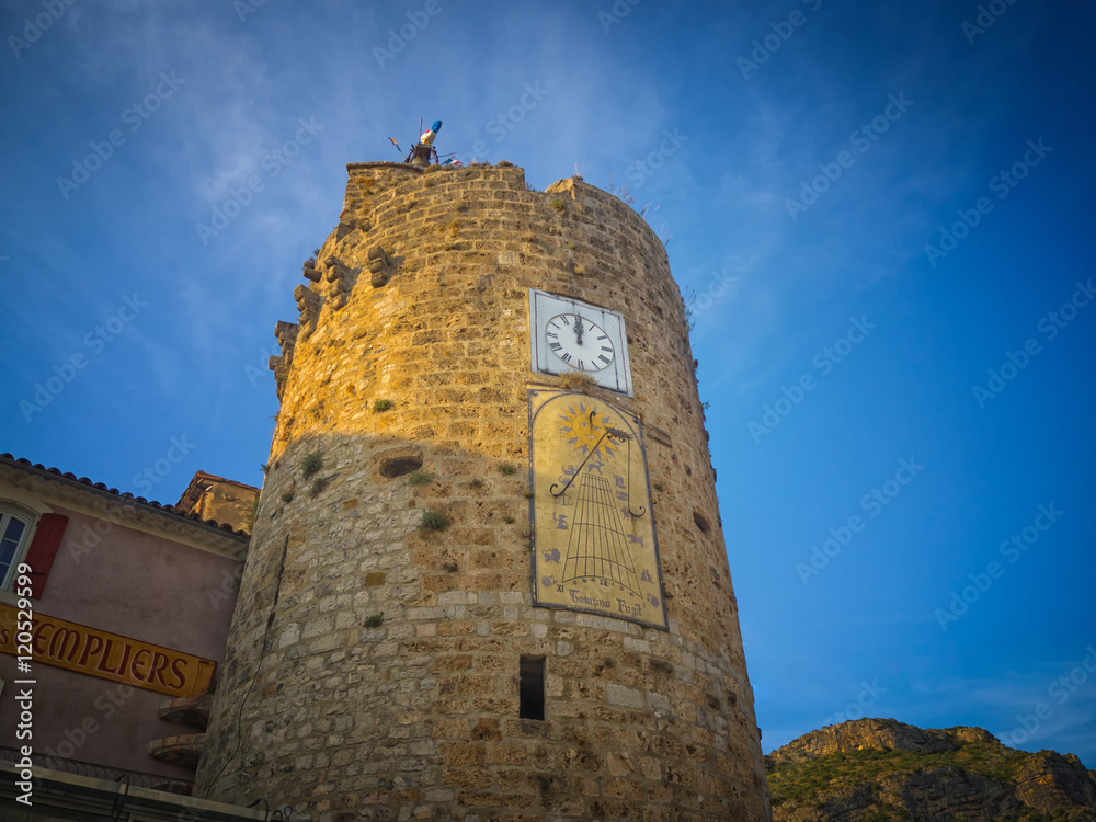 The clocktower in Anduze