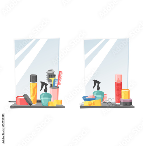 Hairdresser barber icons vector