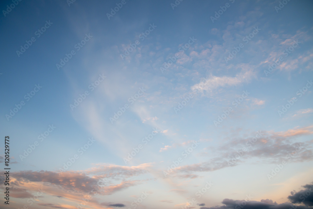 clouds on sky in the evening