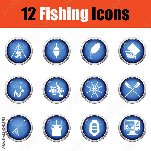 Fishing icon set.