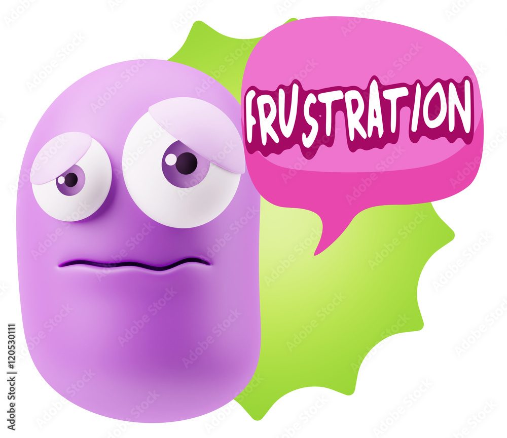 3d Rendering Sad Character Emoticon Expression saying Frustratio 3d Rendering Sad Character Emoticon Expression saying Frustratio