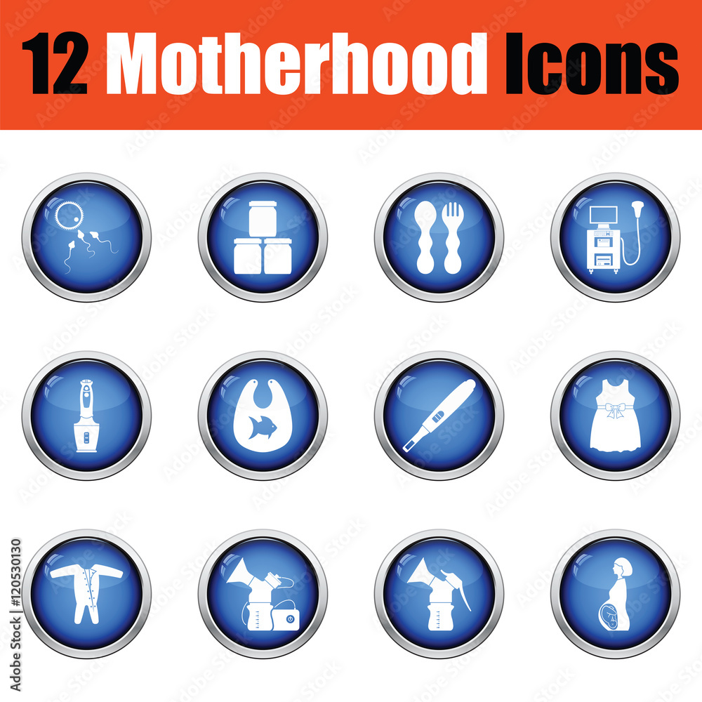 Set of motherhood icons. Set of motherhood icons.