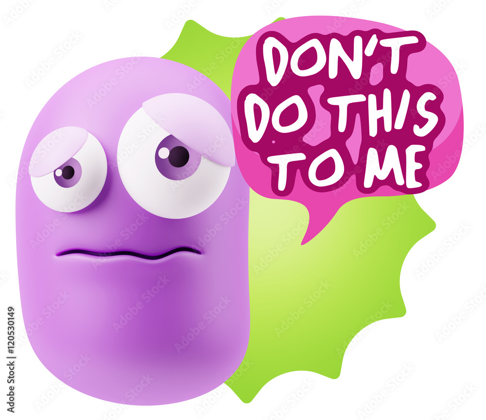 3d Rendering Sad Character Emoticon Expression saying Don't do t 3d Rendering Sad Character Emoticon Expression saying Don't do t