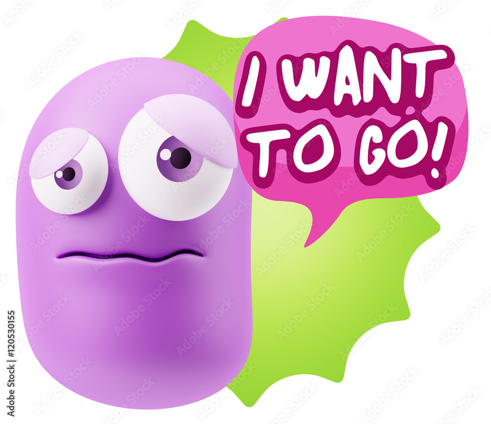 3d Rendering Sad Character Emoticon Expression saying I Want to 3d Rendering Sad Character Emoticon Expression saying I Want to