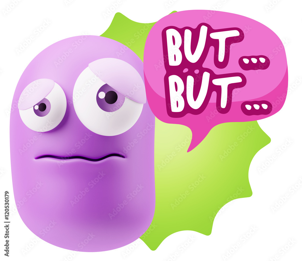 3d Rendering Sad Character Emoticon Expression saying But… wit 3d Rendering Sad Character Emoticon Expression saying But… wit