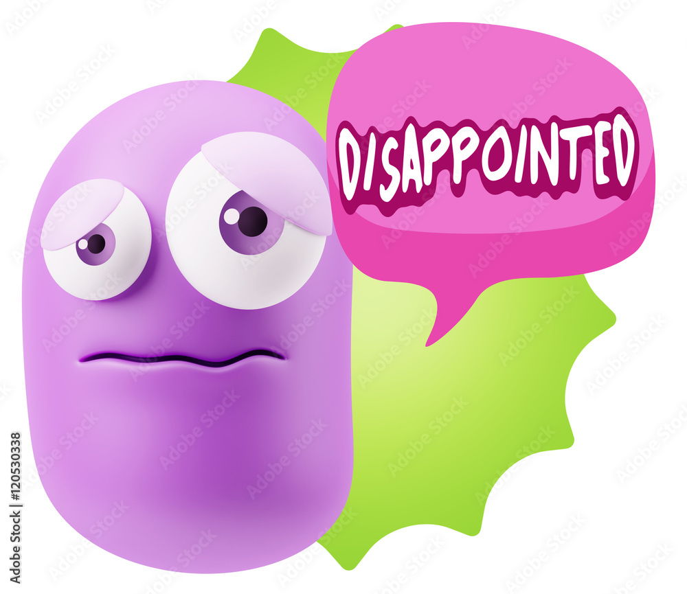 3d Rendering Sad Character Emoticon Expression saying Disappoint 3d Rendering Sad Character Emoticon Expression saying Disappoint
