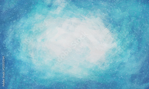 Positive color background with snow flakes.Light blue and white color brush paint .Winter colors