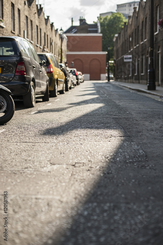 London shadows on a period street.