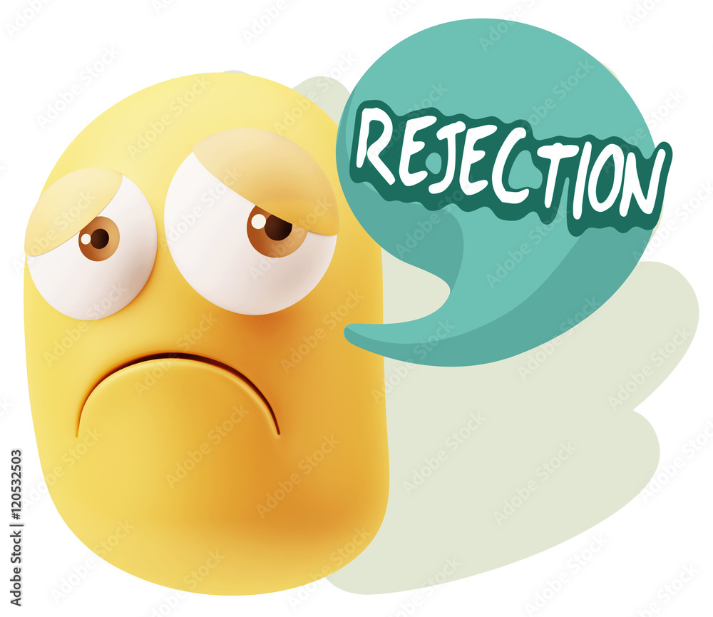 3d Rendering Sad Character Emoticon Expression saying Rejection 3d Rendering Sad Character Emoticon Expression saying Rejection