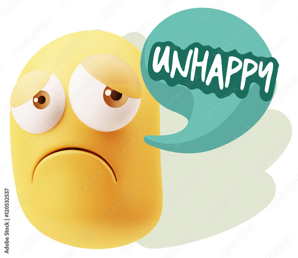 3d Rendering Sad Character Emoticon Expression saying Unhappy wi 3d Rendering Sad Character Emoticon Expression saying Unhappy wi
