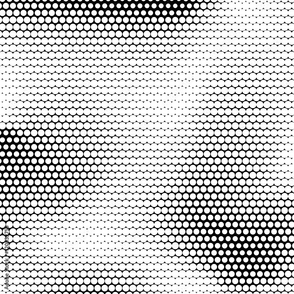 White abstract background with black and white halftone texture, dotwork, circles pattern for design concepts, banners, posters, wallpapers, web, presentations and prints. Vector illustration.