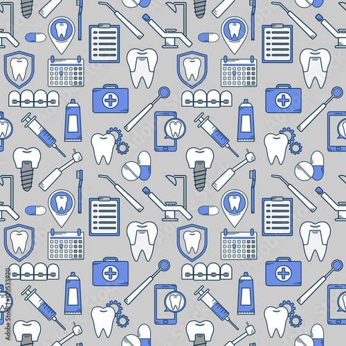 vector pattern in a dental linear style