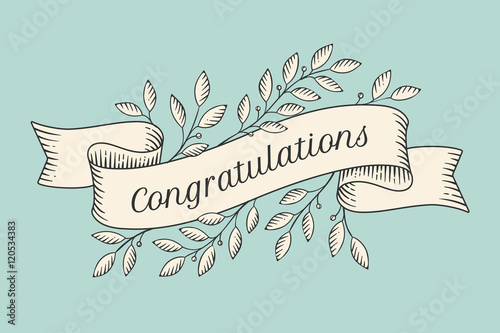 Greeting card with inscription Congratulations