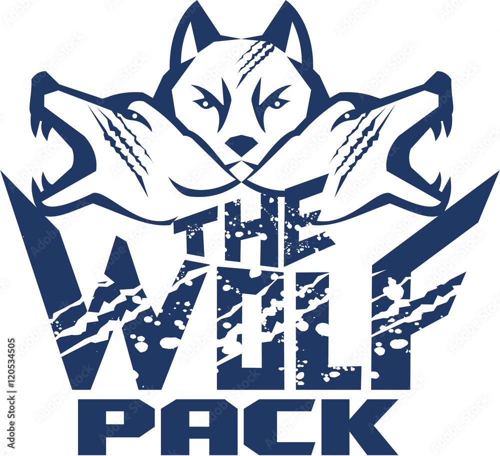 Obraz premium Wolf Pack Grunge Retro