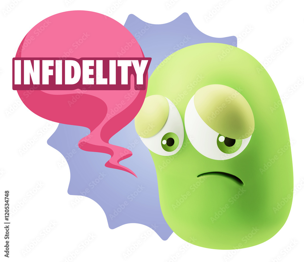 3d Rendering Sad Character Emoticon Expression saying Infidelity 3d Rendering Sad Character Emoticon Expression saying Infidelity