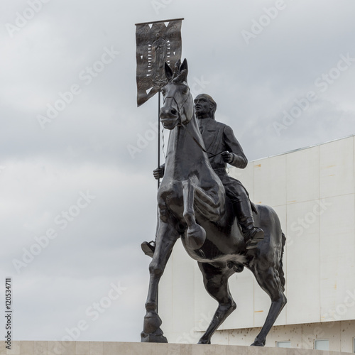 Low angle view of equestrian statue, Los Olivos, Dolores Hidalgo photo