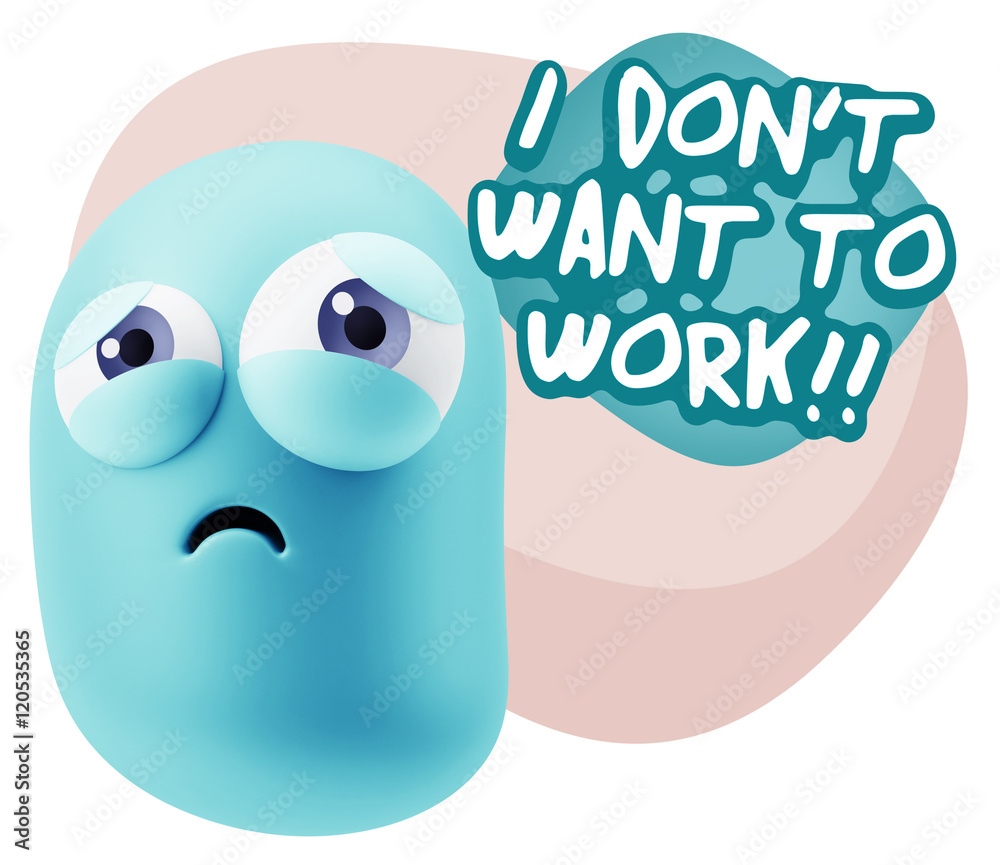 3d Rendering Sad Character Emoticon Expression saying I Don't Wa 3d Rendering Sad Character Emoticon Expression saying I Don't Wa