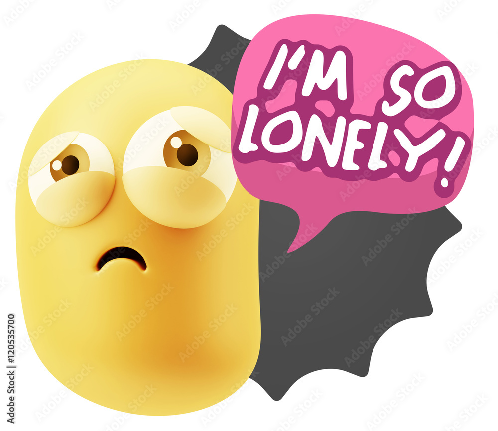 3d Rendering Sad Character Emoticon Expression saying I'm so Lon 3d Rendering Sad Character Emoticon Expression saying I'm so Lon