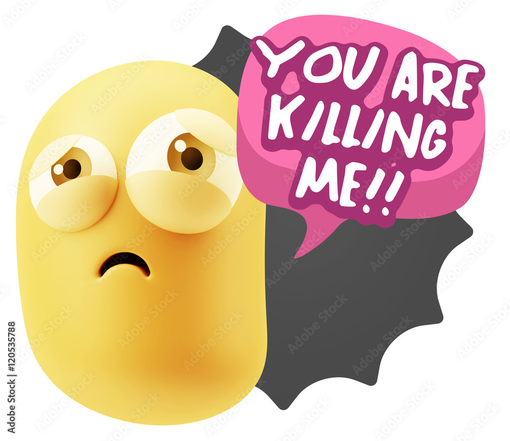 3d Rendering Sad Character Emoticon Expression saying You are Ki 3d Rendering Sad Character Emoticon Expression saying You are Ki