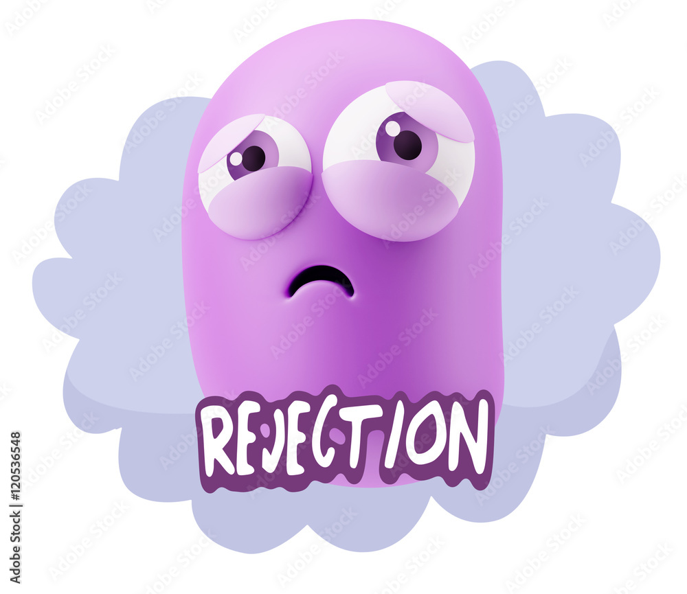 Fototapeta premium 3d Rendering Sad Character Emoticon Expression saying Rejection