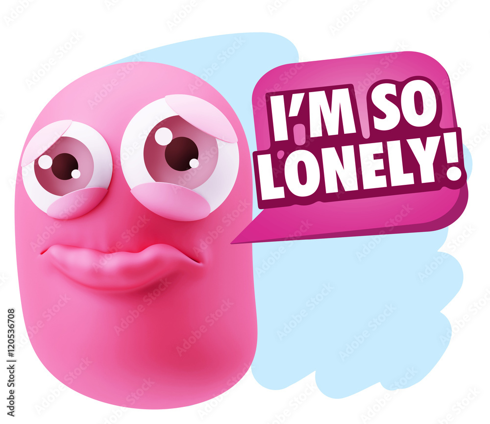 3d Rendering Sad Character Emoticon Expression saying I'm so Lon 3d Rendering Sad Character Emoticon Expression saying I'm so Lon