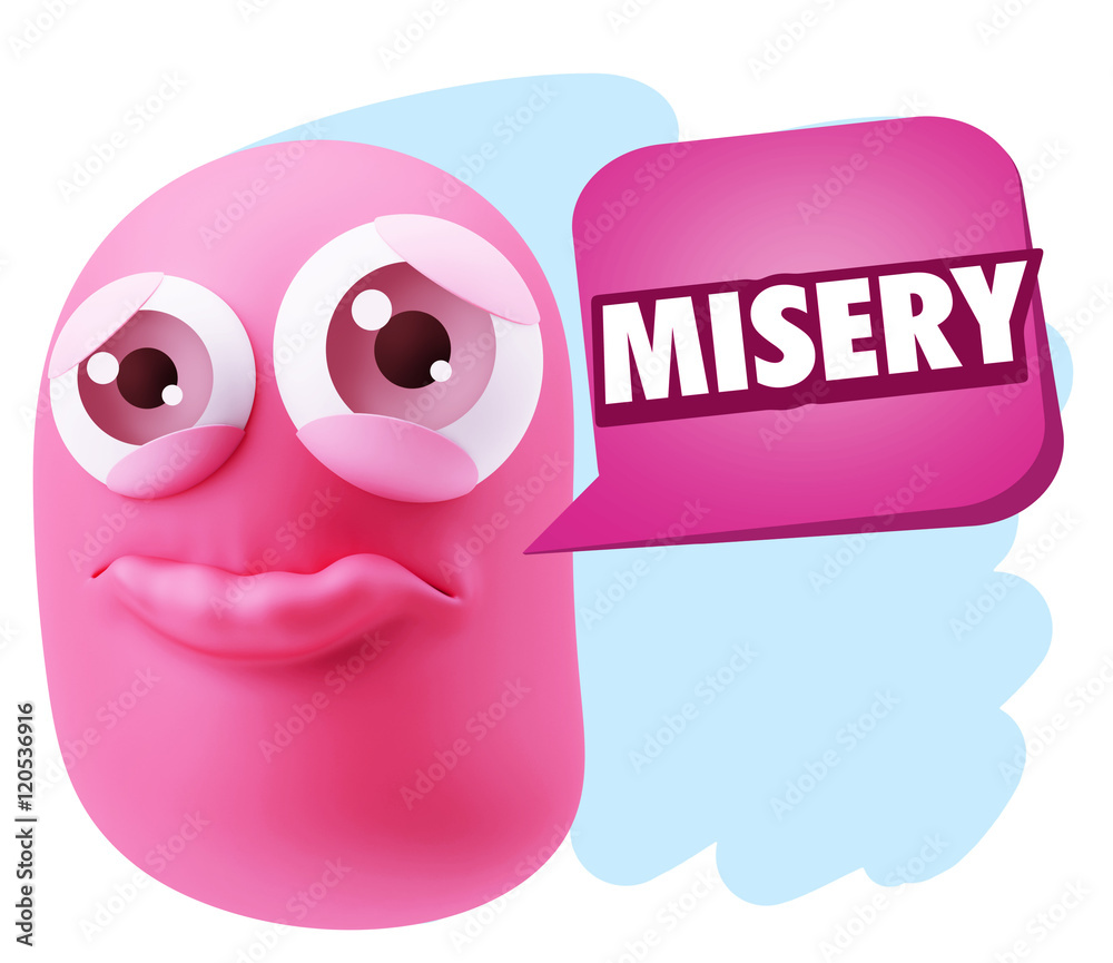 3d Rendering Sad Character Emoticon Expression saying misery wit 3d Rendering Sad Character Emoticon Expression saying misery wit