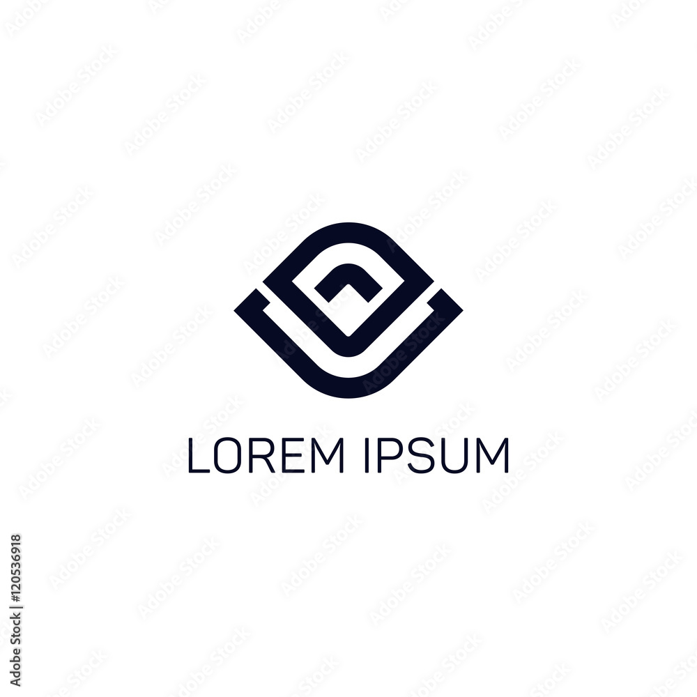 Fototapeta premium Company logo sign. Lines shape vector design