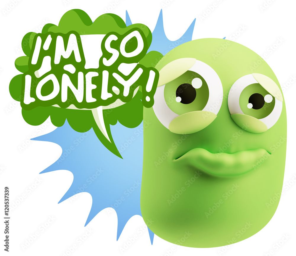 3d Rendering Sad Character Emoticon Expression saying I'm so Lon 3d Rendering Sad Character Emoticon Expression saying I'm so Lon