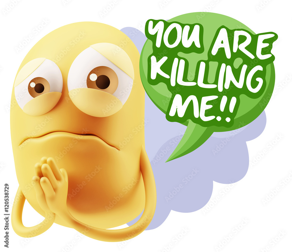 3d Rendering Sad Character Emoticon Expression saying You are Ki 3d Rendering Sad Character Emoticon Expression saying You are Ki