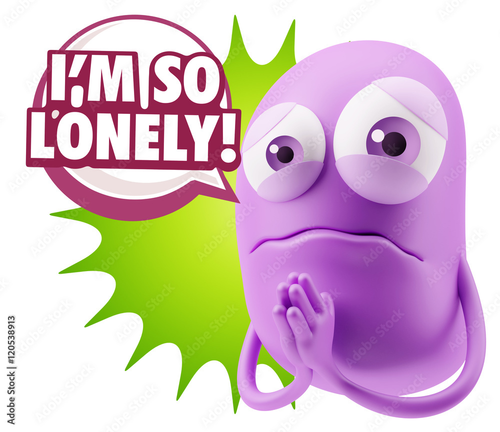 3d Rendering Sad Character Emoticon Expression saying I'm so Lon 3d Rendering Sad Character Emoticon Expression saying I'm so Lon