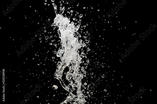 water splash isolated on black for pattern