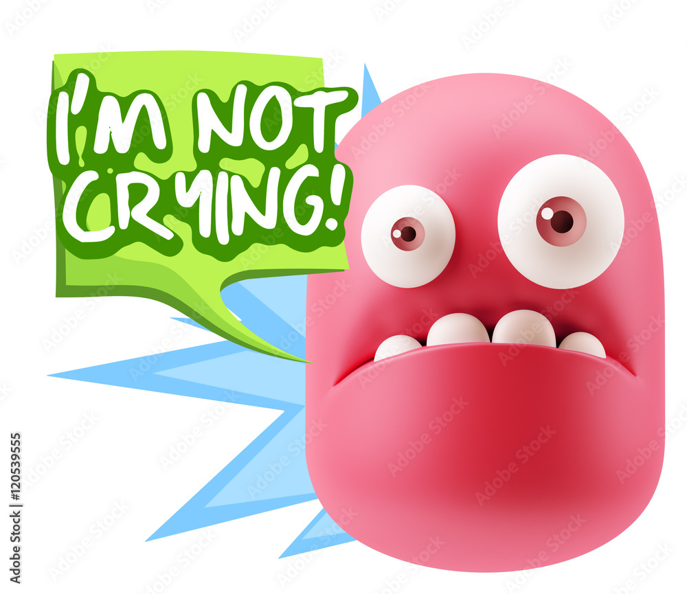 3d Rendering Sad Character Emoticon Expression saying I'm Not Cr 3d Rendering Sad Character Emoticon Expression saying I'm Not Cr