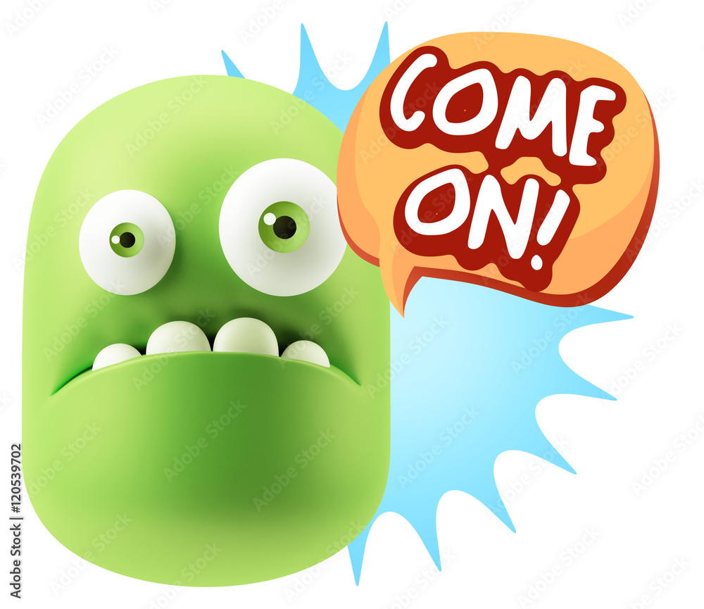 3d Rendering Sad Character Emoticon Expression saying Come On wi 3d Rendering Sad Character Emoticon Expression saying Come On wi