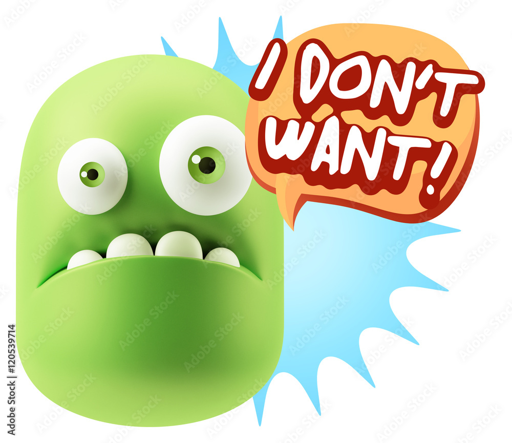 3d Rendering Sad Character Emoticon Expression saying I Don't Wa 3d Rendering Sad Character Emoticon Expression saying I Don't Wa